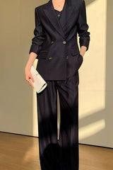 Relaxed Fit Tailored Suit Three Piece Set