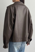 Relaxed Fit Motorcycle Style Jacket