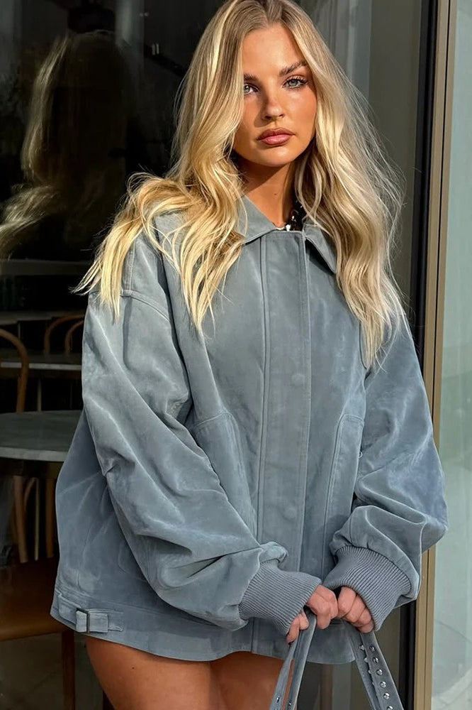 Blue Zip Lapel Jacket Secondary image