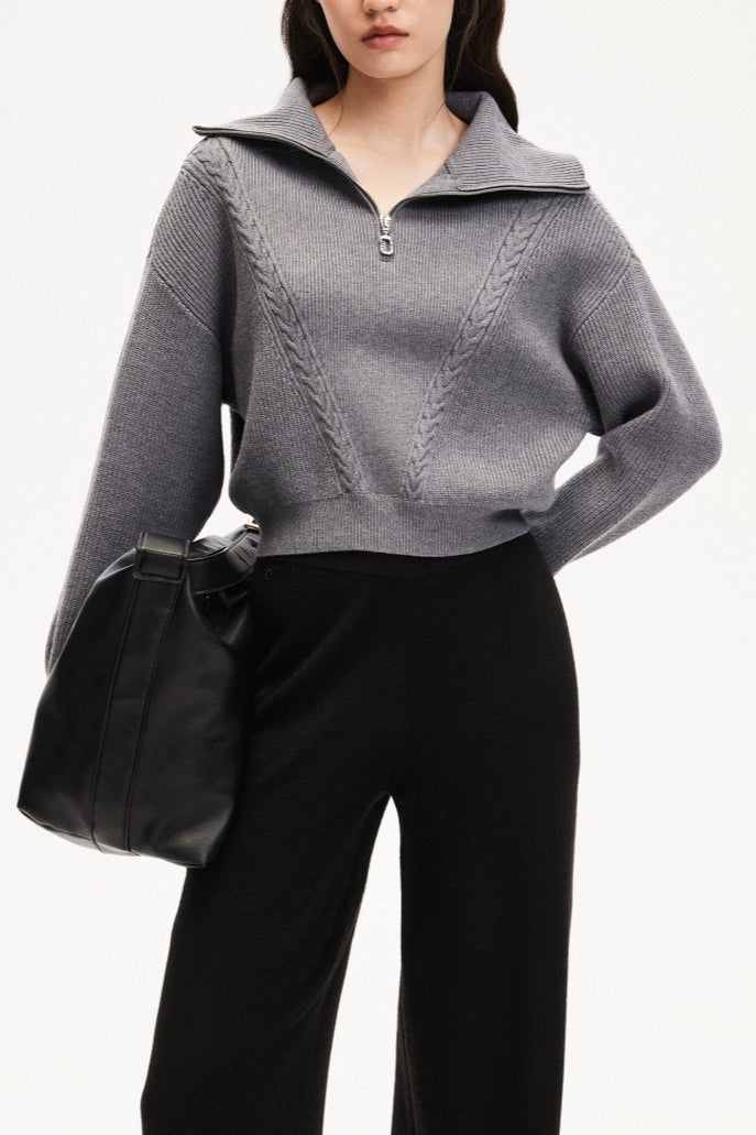 Short Cable Knit Pullover Sweater Main image