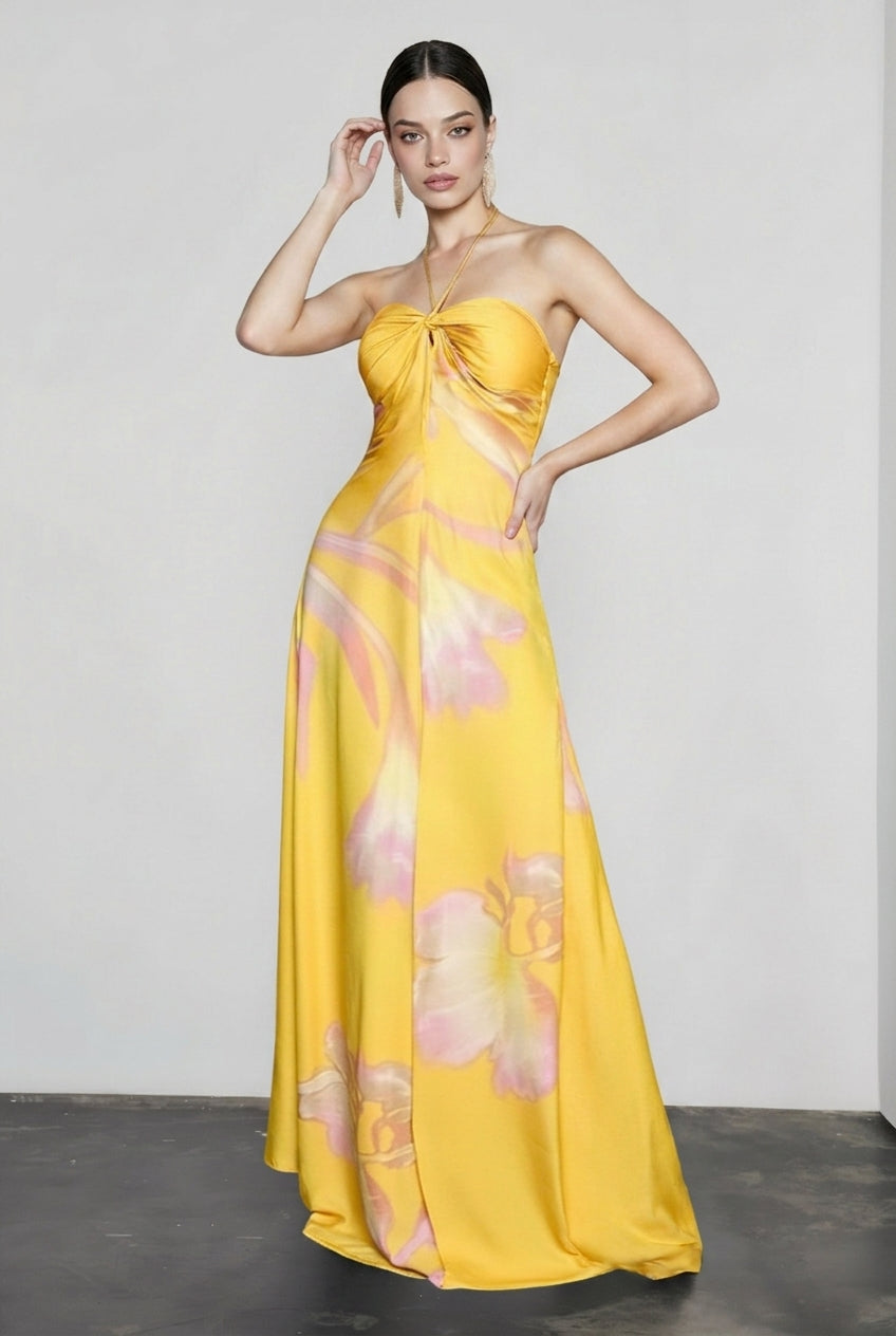 Print Backless Strapless Vacation Dress Secondary image