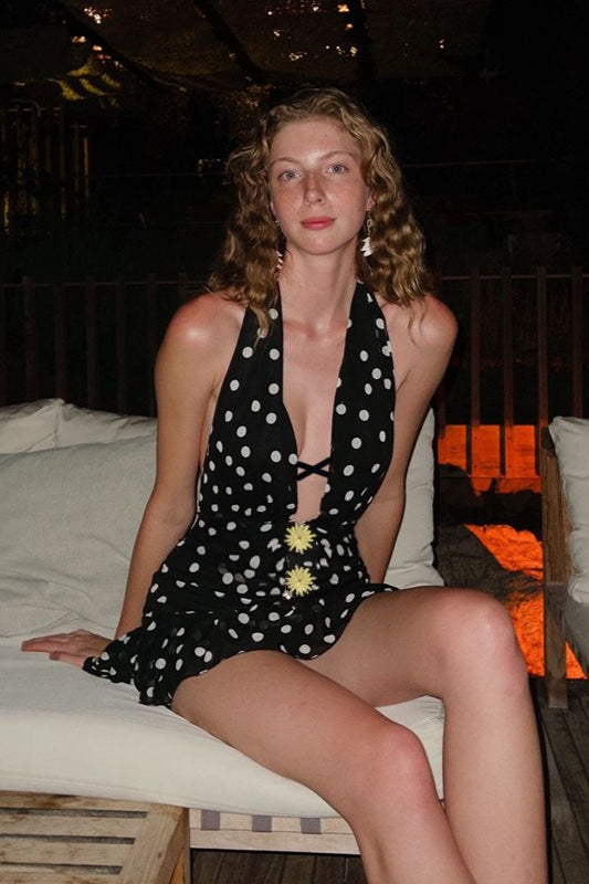 Polka Dot V-Neck Mini Dress Main image
