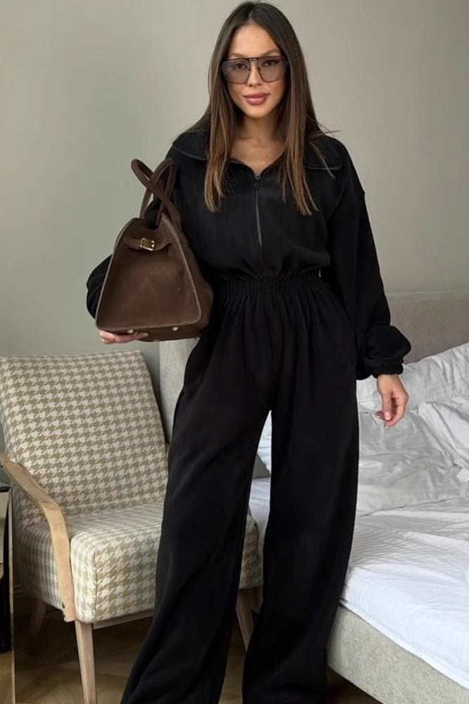 Half Zip Romper Lounge Activewear Set Main image