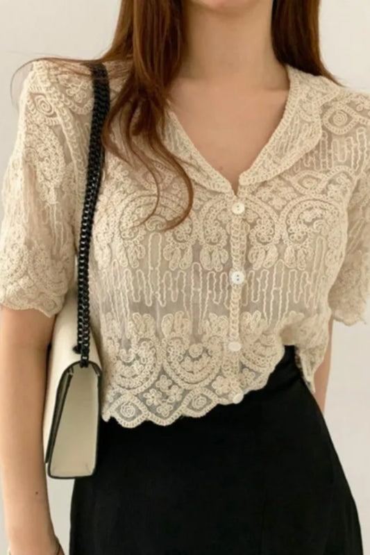 Lace Embroidery Sheer Cardigan Main image