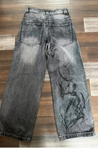 Vintage Washed Baggy Wide Leg Streetwear Jeans