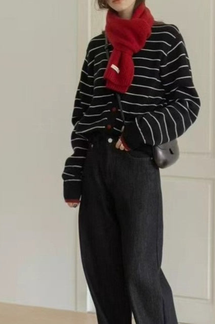 Colorblock Striped Casual Sweater Secondary image