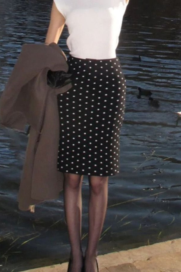 Polka Dot Knit Bodycon Midi Skirt Secondary image