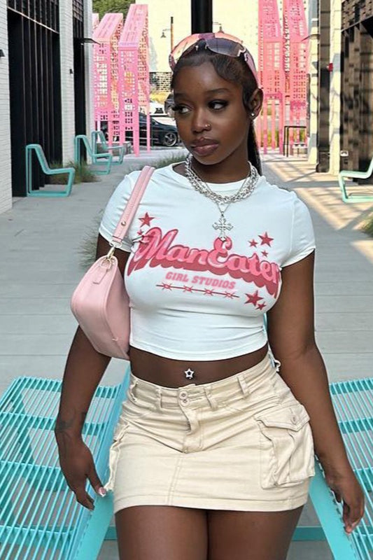 Trendy Graphic Crop Tee T-Shirt Secondary image