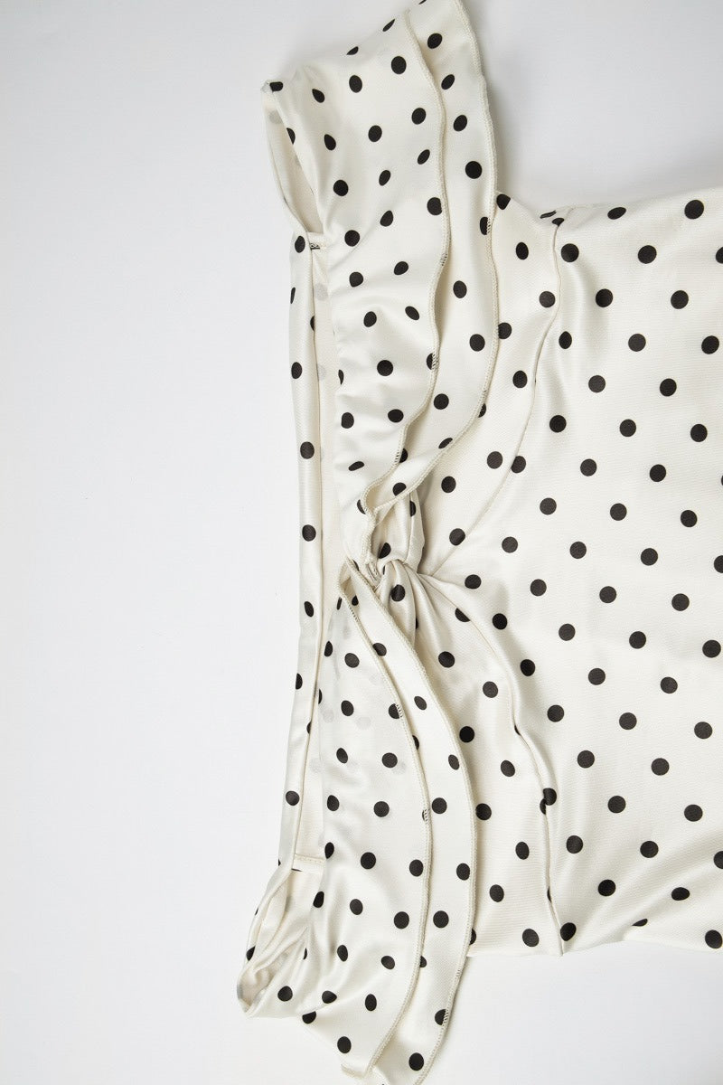 Off Shoulder Polka Dot Twist Bodycon Mini Dress