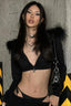 Black Fur Trim Cropped Zip Hoodie