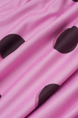 Polka Dot Halter V-Neck Color Block Bodycon Maxi Dress