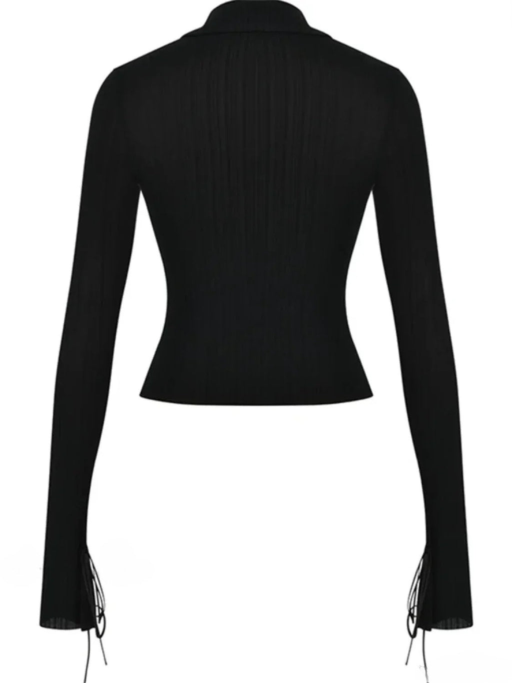Long Sleeve Casual Turn-Down Collar Button-Down Knit Top
