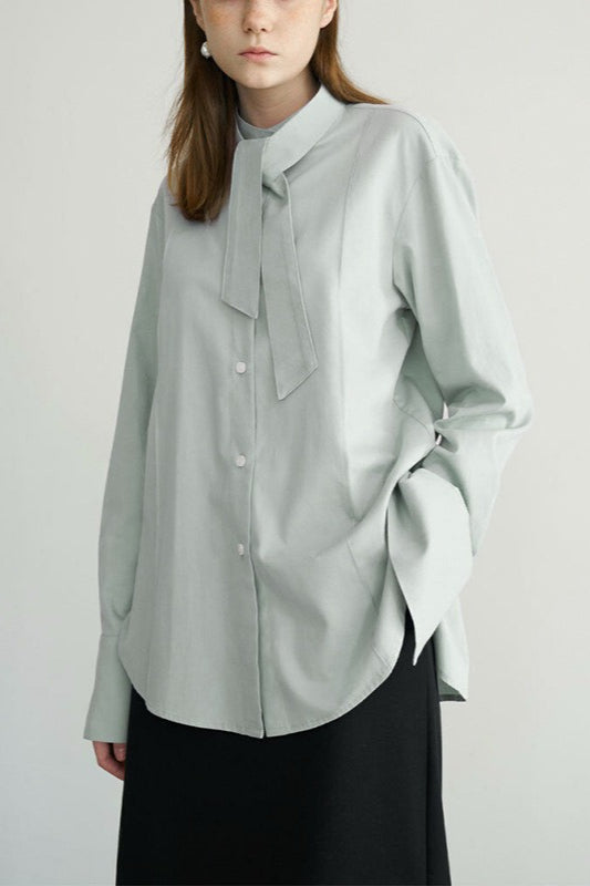 Cotton Bow Tie Collar Blouse Main image