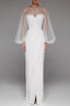 Retro Strapless Pearl Bodycon Wedding Dress