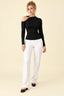 One Shoulder Metal Accent Cutout Top