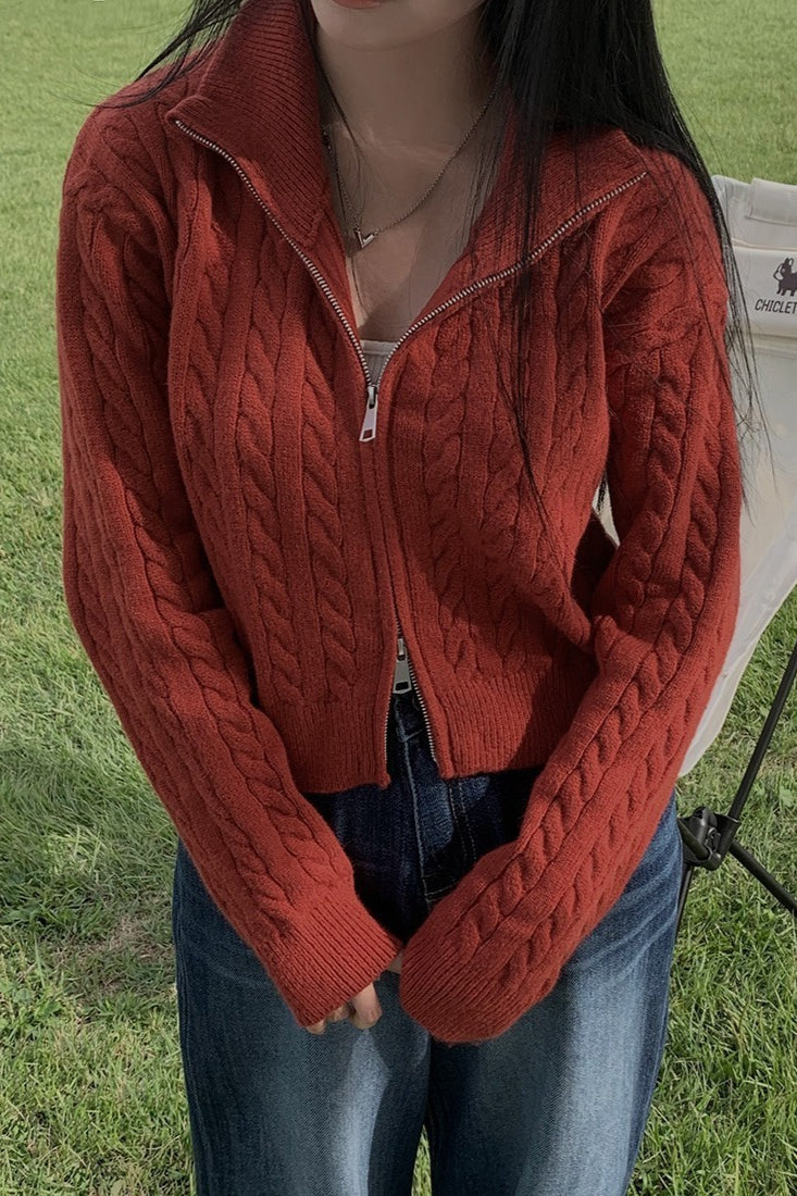 Collared Cable Knit Sweater Main image