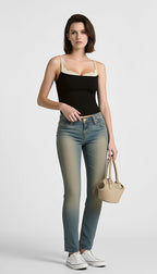 Slim Fit Lace Panel Cami Top