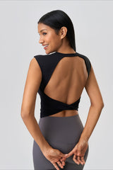Knot Back Cut Out Yoga Tank Top