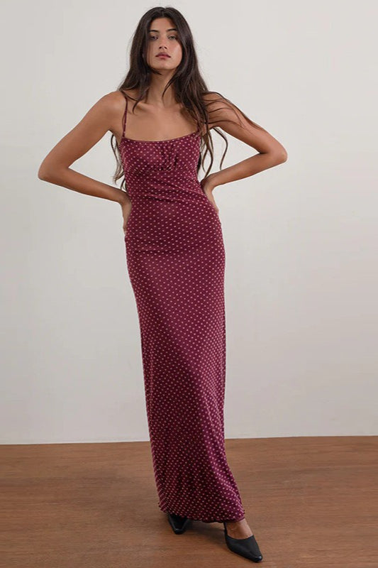 Backless Polka Dot Cami Maxi Dress Main image