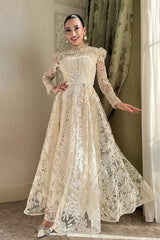 Retro Elegant Lace Embroidered Wedding Dress