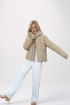 Quilted Down Blend Cropped Coat