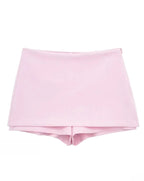 Pink Halter Sleeveless Charming Top And Skort Set