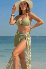 Printed Vacation Three Piece Swim Set