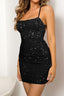Trendy Spaghetti Strap Shiny Mini Sequin Dress