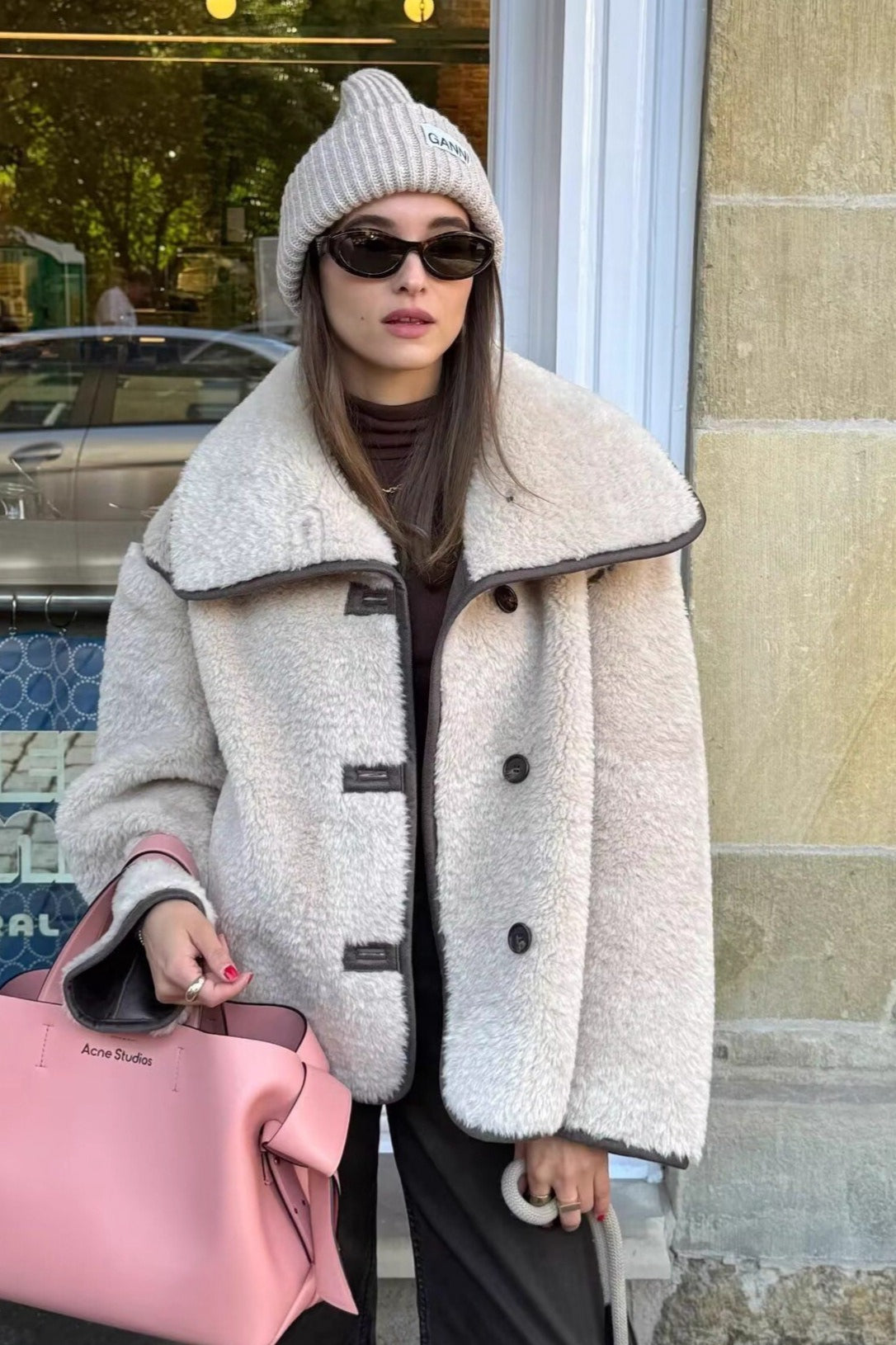 Oversized Sherpa Collar Plush Coat Main image