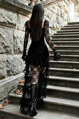 Goth Lace Mullet Mini Dress