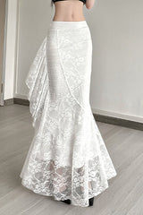 High Waist Draped Cocktail Skirt