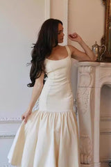 Vintage Sleeveless Square Neck Ruched Cocktail Dress