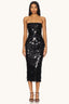 Strapless Backless Sequin Split  Party Sequin Dress