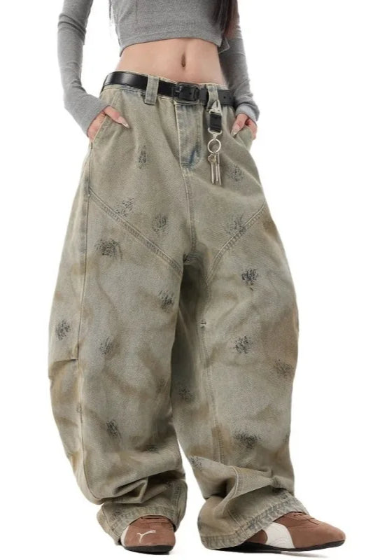 Distressed Wide Leg Loose Jeans Secondary image