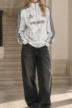 Washed Stripe Graphic Track Jackets