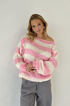 Striped Crewneck Knit Sweater