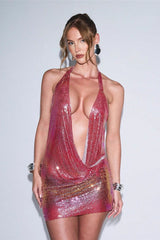 Y2K Cami Backless Club Bodycon Mini Sequin Dress