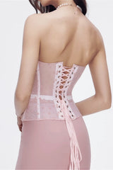 Sheer Polka Dot Bustier Corset