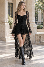 Goth Lace Mullet Mini Dress