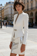 Blazer Sequin Bodycon Skirt Two Piece Set