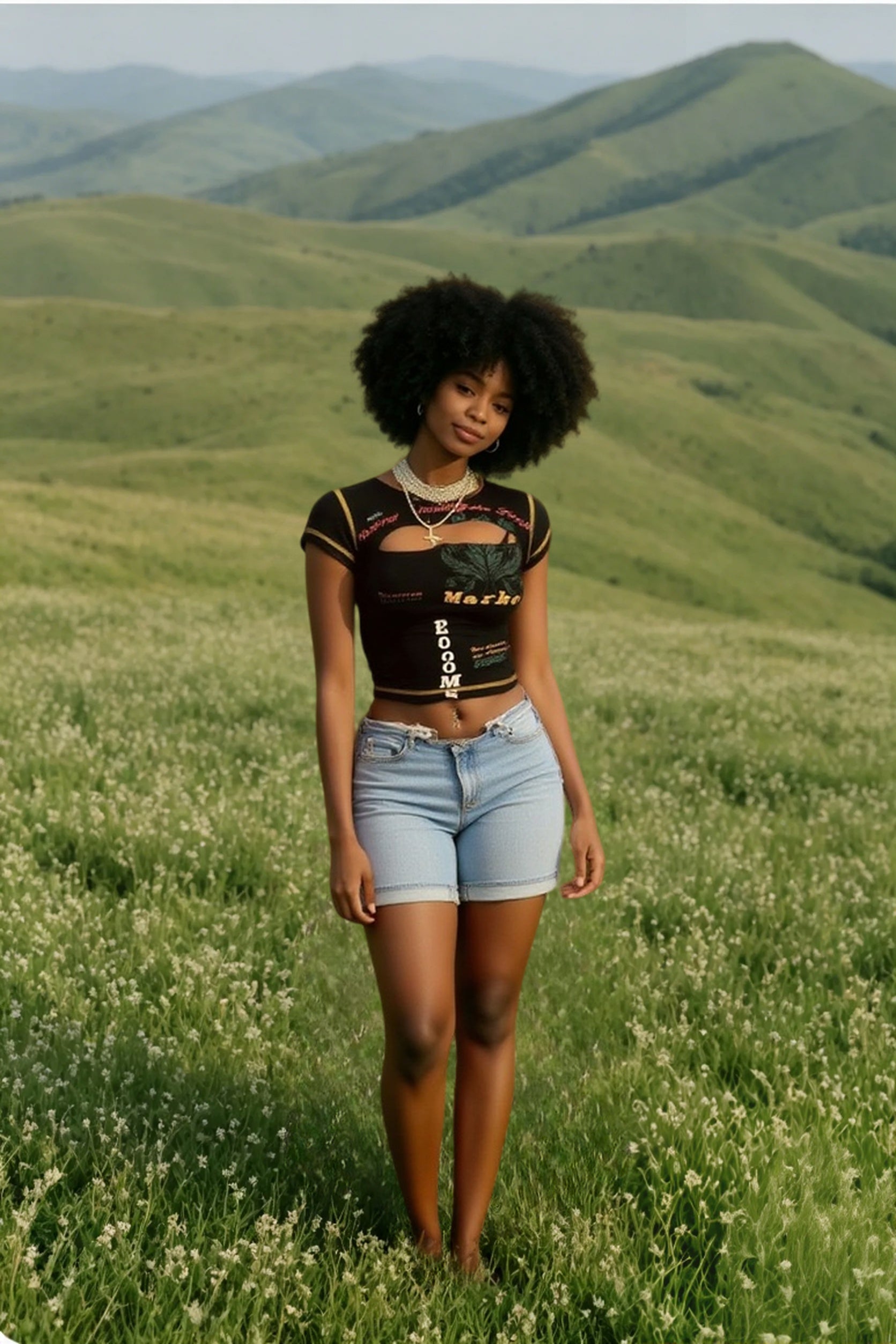 Hollow Out Print Y2K Crop Top Secondary image