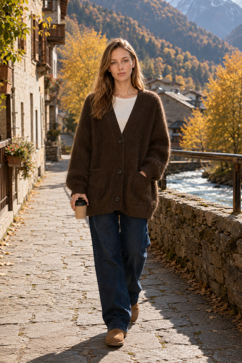 Loose Fit Rabbit Hair Knit Cardigan Secondary image