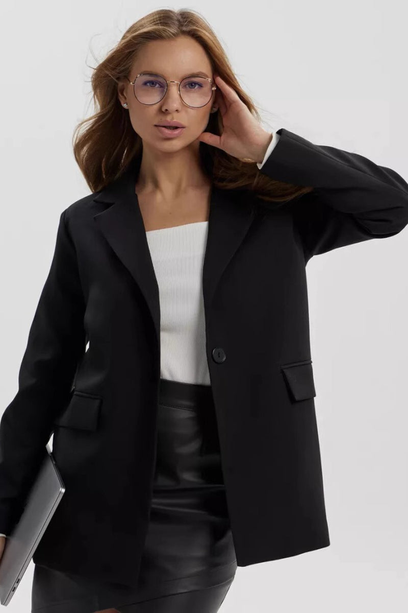 Lightweight Single Button Draped Blazer Secondary image