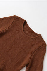 Relaxed Fit Ruffle Trim Knit Top