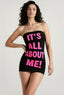 Letter Print Tube Y2K Club Mini Dress