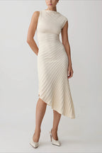 Elegant Sleeveless Knit Slim Fit Midi Dress