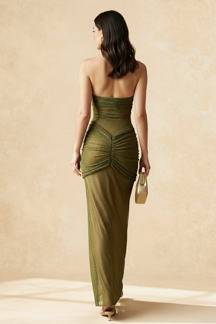 Sequin Strapless Bodycon Fish Tail Maxi Dress Secondary image