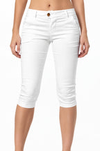 Casual Stretch 3/4 Trousers Female Capris