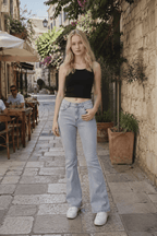 Chic High Waist Stretch Bootcut Jeans
