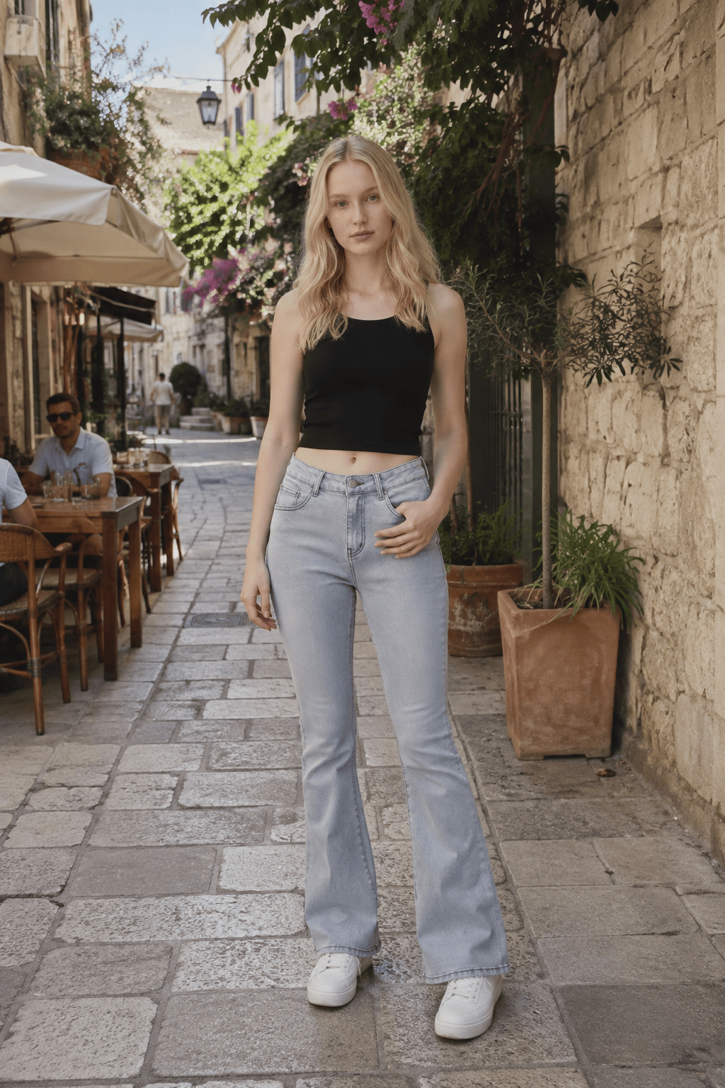 Chic High Waist Stretch Bootcut Jeans